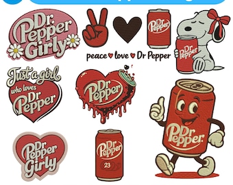 J'ai besoin d'un motif brodé à la machine Dr Pepper