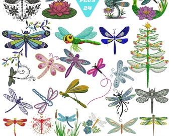 Lot de motifs de broderie ailes de libellule : appliqué floral, FSL