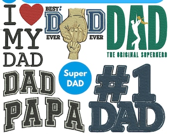 Motif de broderie Machine fête des pères Broderie père de la mariée Broderie père père meilleur papa jamais brodé PES 5 + téléchargements tailles