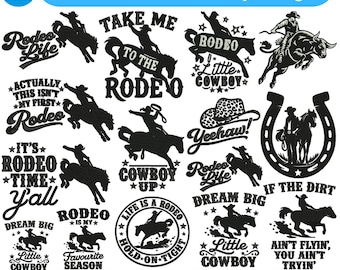 Broderie cow-boy, rodéo, motif de broderie machine, motifs de broderie au point de botte aztèque, motif de broderie western, téléchargement immédiat de 5 pes + taille