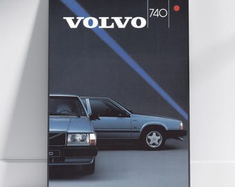 Volvo 740 Retro Graphic Art Print - Vintage Industrial Decor