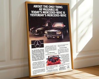 Mercedes-Benz Vintage Car Advertisement Poster – Black And Red
