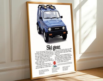 Suzuki Samurai SUV Poster | Mid-Century Automotive Art Print
