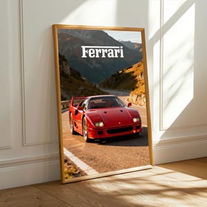 Ferrari Poster – Red Sports Car Photography, Automotive Wall Art