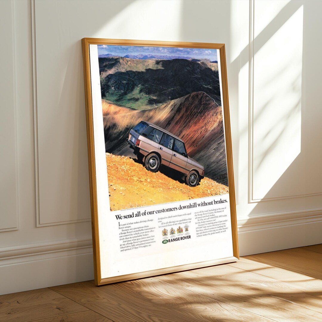 Range Rover Print Image Range Rover Hillside Print: Vintage Ad Art for Car Enthusiasts - Etsy