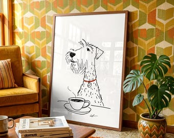 Whimsical Dog Art Print - German Shepherd Portrait Wall Decor