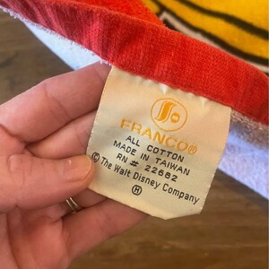 Vintage Mickey Mouse Bath Beach Towel- Disney Made in Taiwan image 3