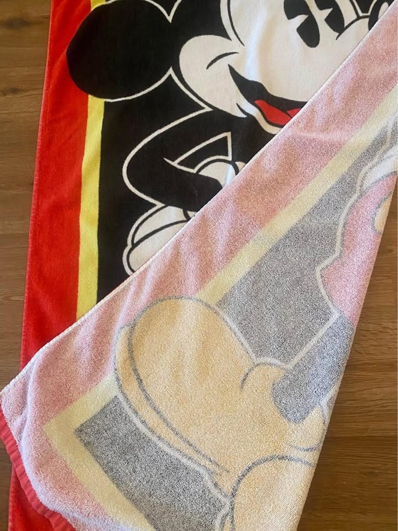 Vintage Mickey Mouse Bath Beach Towel- Disney Made in Taiwan image 4