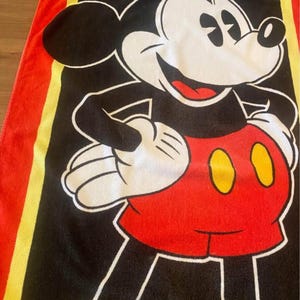 Vintage Mickey Mouse Bath Beach Towel- Disney Made in Taiwan image 2
