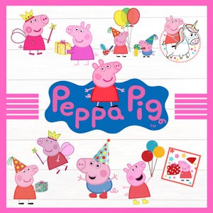 Cartoon Pig Shirt Image,Cute Pig Birthday Logo,Farm Animal Png,Pink Pig Svg,Piggy Birthday Girl Svg,AnimalCartoon Clipart,Birthday Party Png