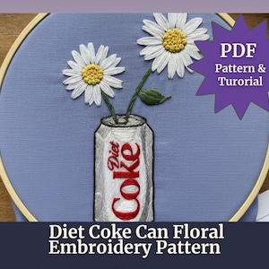 ソーダ缶を使った花柄刺繍パターン – 初心者向け手縫いチュートリアル（PDFダウンロード）
