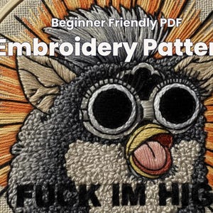 Viral Meme Embroidery Pattern | Gremlin Plush, 90s Nostalgia (Digital Download)
