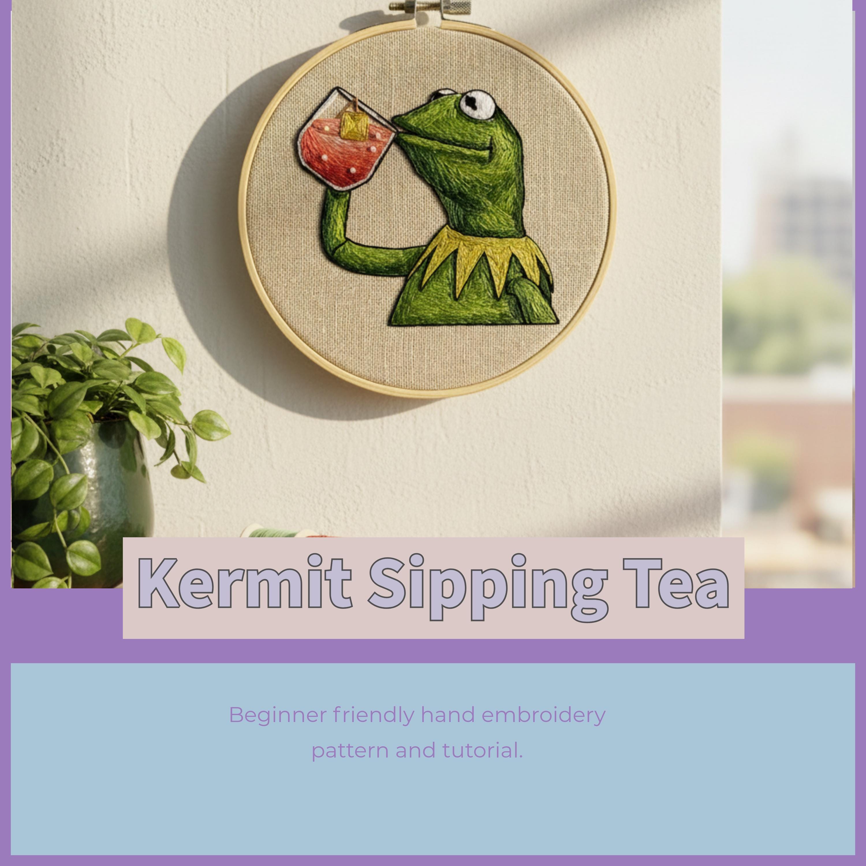 Kermit embroidery - Etsy México, image size:3000x3000