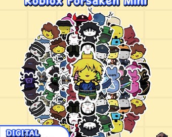 Roblox Forsaken Mini Stickers: Digital Download PNG Pack