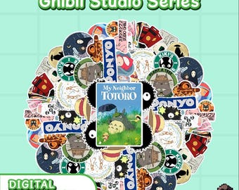 Studio Ghibli Series Stickers: Digital Download PNG Pack