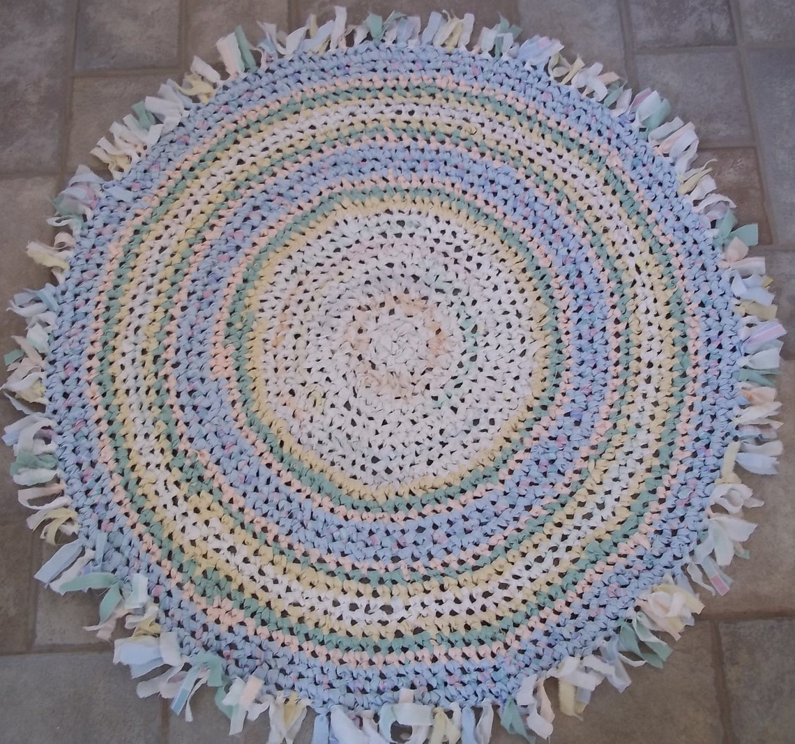 Rug - Rag Rug - Round Rug - Etsy