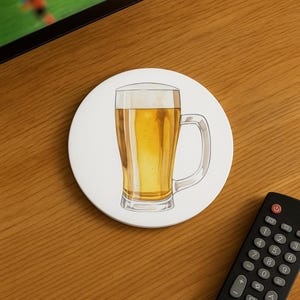Beer Coaster Set, Coaster, Home Decor, Gift for Him, Bar Accessory, Housewarming Gift, Beer Table