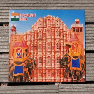 Handcrafted Hawa Mahal Fridge Magnet, Jaipur Pink City Landmark, Indian Souvenir Travel Gift