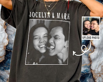 Camiseta personalizada con foto de pareja, camiseta pirata vintage personalizada, camiseta con foto de novio o novia, camiseta de regalo de aniversario, camiseta con foto de pareja
