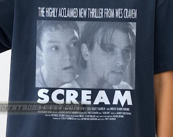 Koszulka unisex Stu Macher x Billy Loomis dla mężczyzn i kobiet z lat 90., koszulka z filmu „Krzyk”, koszulka z filmu grozy, koszulka z filmu grozy, koszulka z grafiką z filmu