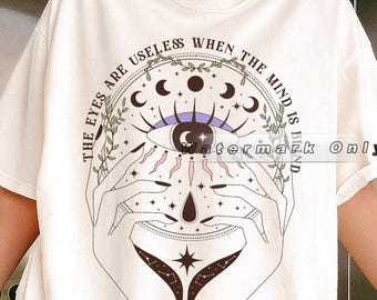 Comfort Colors® Evil Eye Celestial Shirt, Astrologie Shirt, spirituelles Shirt, ästhetisches Shirt, mystisches Shirt, Mondphase Shirt, Retro T-Shirt