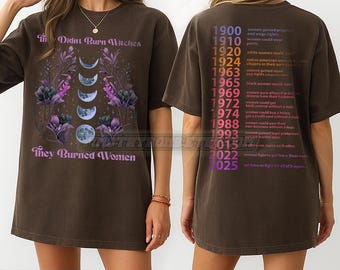 「魔女は燃やされなかった」フェミニストTシャツ、フェミニスト魔女Tシャツ、女性の権利Tシャツ、女性エンパワーメントTシャツ、フェミニストギフト #TR6281