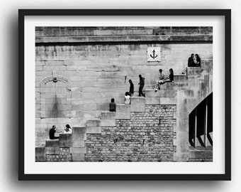 Paris Prints, Paris Photography,  Black and White Photography, Paris Photos,  Modern Wall Art, Fine Art Photography, People Photography