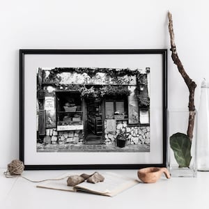 Black and White Paris Photo Prints,  Paris Cafe Photography, French Photograph, Parisian Kitchen Wall Art France Travel Picture