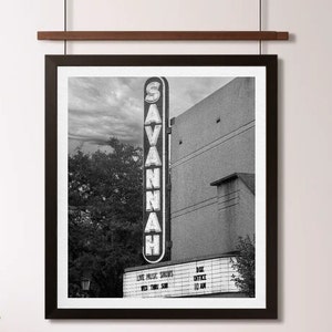 Savannah Print, Iconic Theater in Captivating Monochrome, Cityscape Photography Print, Savannah Georgia Photography, Fine Art Photography GA image 3