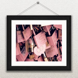 Extra Large Paris Wall Art, Paris Photography,Paris, Paris Gifts Pink Gifts Love Lock