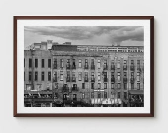 Black and White Savannah Print, River District, Cityscape Photography Print, Savannah Georgia Photography, Fine Art Photography GA,