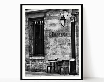 Kitchen Decor, Paris Photography, Paris Art for Wall, Black and White Photos,  Coffee Shops, Dining Room Decor, Paris Decor