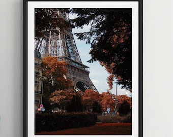 Eiffel Tower Photo Print: Autumn Leaves, Paris Wall Art