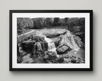 Greenville SC Photo Print: Black and White River View (Unframed Wall Art)