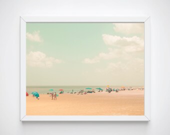 Beach People Print, Beach Print, Beach Home Decor, Beach Photography,  Fine Art Photography, Beach Decor, Ocean Print, Coastal Decor