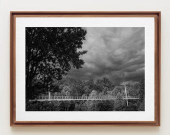 Greenville Wall Art: Liberty Bridge Photo - Black and White Print