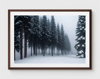 Winter Photo-Winter's Whisper: Enchanted Forest Blanketed in Snow- Nature Photography PrintWinter Wall Art, Nature Photography, Snow Photos