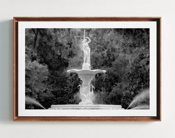 Savannah GA Photos, Forsyth Park Fountain, Fine Art Photography of Georgia, GA Prints, Photography Print Savannah Georgia, Black and White