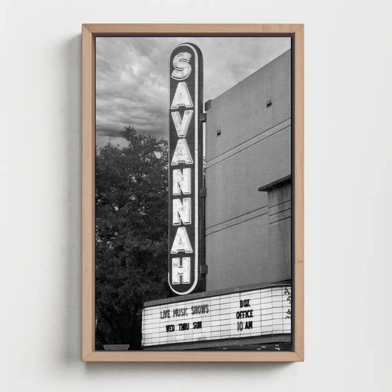 Savannah Print, Iconic Theater in Captivating Monochrome, Cityscape Photography Print, Savannah Georgia Photography, Fine Art Photography GA image 8