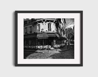 Paris Wall Art, Kitchen Wall Decor, Cafe Art Print, Paris Cafe Photography, Paris Cafe Photos,  Black and White Photography, Paris Prints