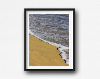 Beach Photo Print: Bright Ocean Surf - Coastal Wall Art