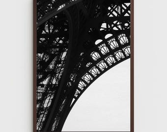 Paris Eiffel Tower Photo, Black and White (Unframed Wall Art)