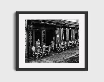 Paris Black and White Photography, Paris Cafe Print, Paris Photos, Black and White Wall Art, Cafe Print