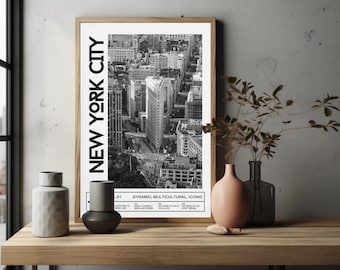 New York City Poster Print, Flatiron Building Photo, New York City Photography. Black and White Photography,  Fine Art Photography,