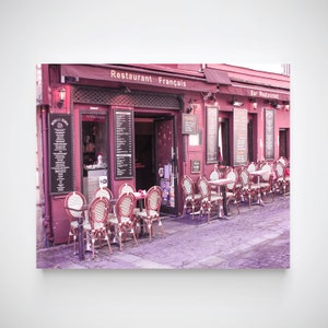 French Cafe Print, Paris Photography, Paris Cafe Print, Cafe Wall Art, Pink Wall Art, Kitchen Art Decor Print,