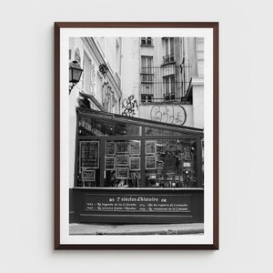 Paris Print Cafe, Parisian Cafe, Paris Print, Paris Black and White Photography, Paris Cafe Print, Paris Photos, Black and White Wall Art