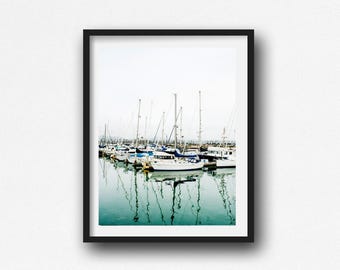 Sailboat Print: Colorful Coastal Dock Scene (Photography Art)
