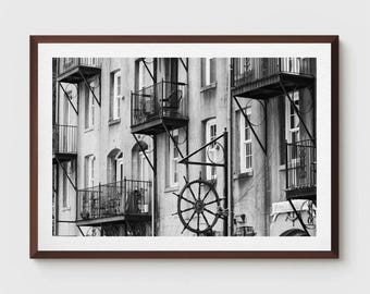 Savannah River District Print: Black and White Photo - Architectural Wall Art