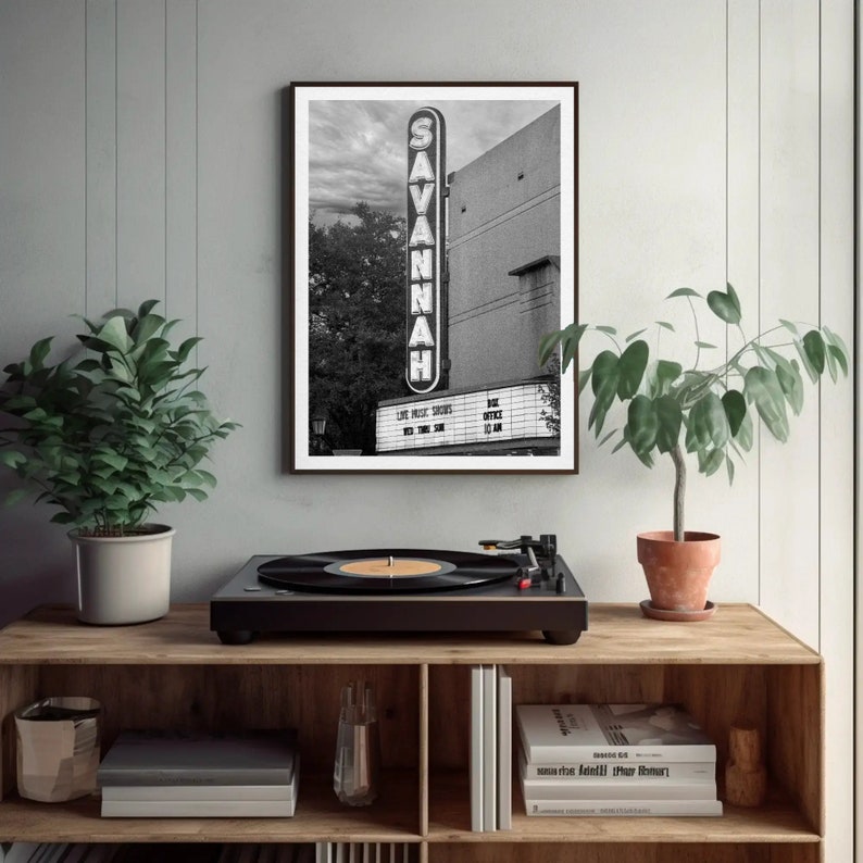 Savannah Print, Iconic Theater in Captivating Monochrome, Cityscape Photography Print, Savannah Georgia Photography, Fine Art Photography GA image 6