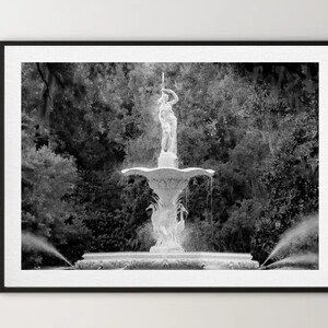 Savannah GA Photos, Forsyth Park Fountain, Fine Art Photography of Georgia, GA Prints, Photography Print Savannah Georgia, Black and White image 7